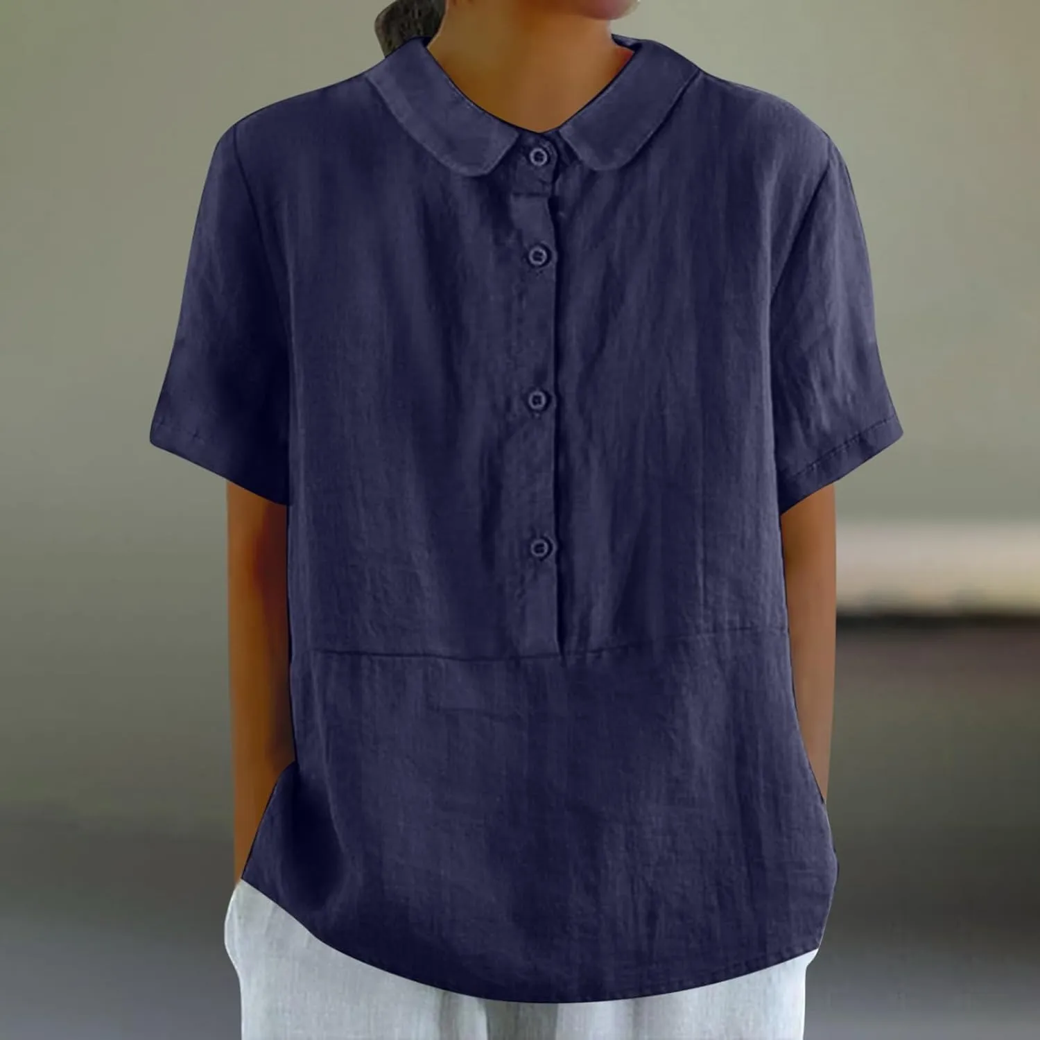 Button Down Shirts for Women Sleeve Button Down Up Shirt Casual Collared V Neck Tops Shirts Cotton Shirts for Women