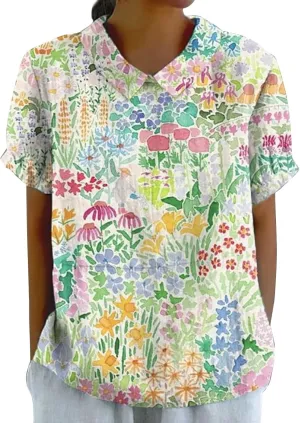 Button Down Shirts for Women Sleeve Button Down Up Shirt Casual Collared V Neck Tops Shirts Cotton Shirts for Women