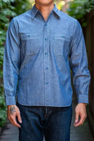 Buzz Rickson's BR25995 Chambray Work Shirt - Blue
