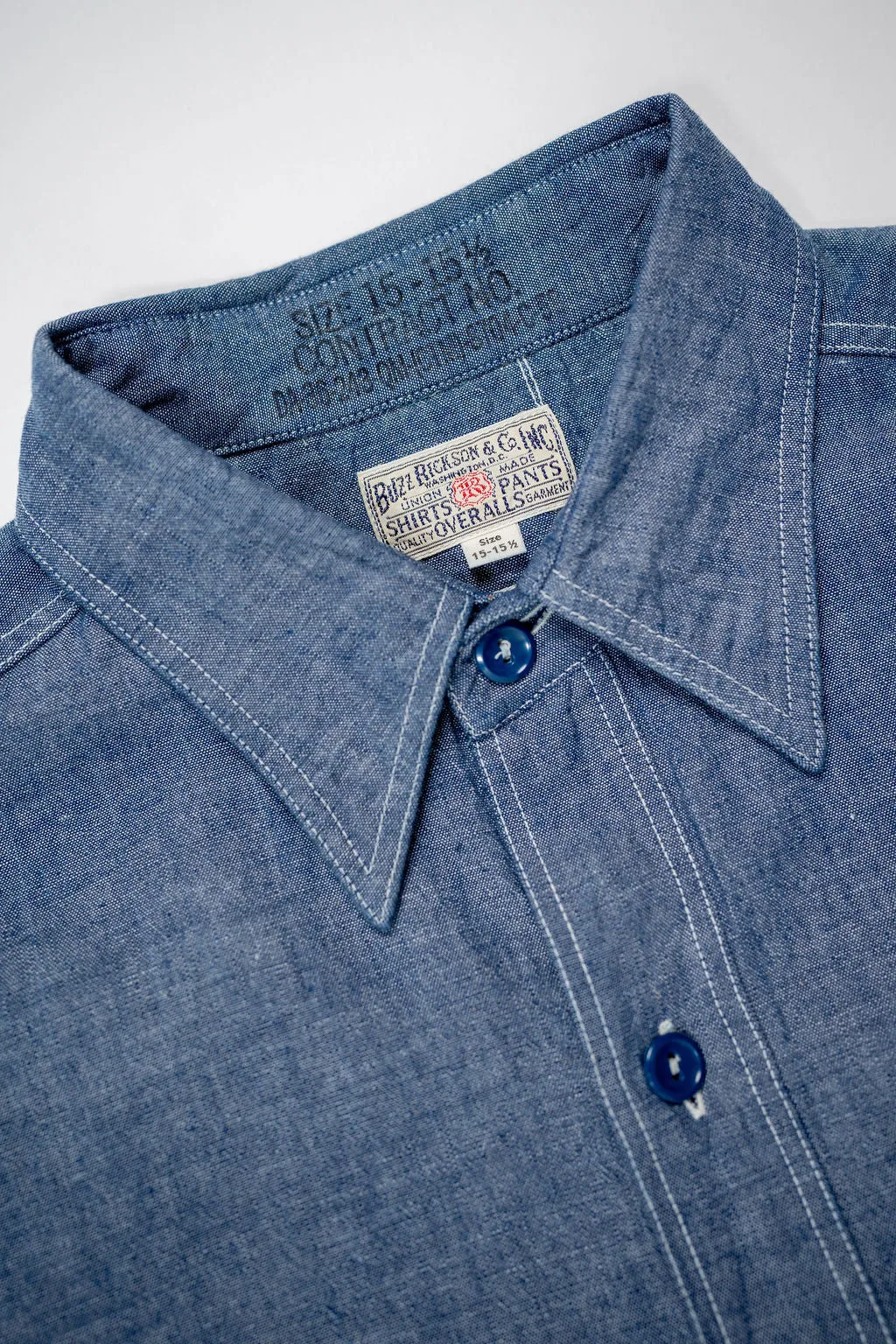 Buzz Rickson's BR25995 Chambray Work Shirt - Blue