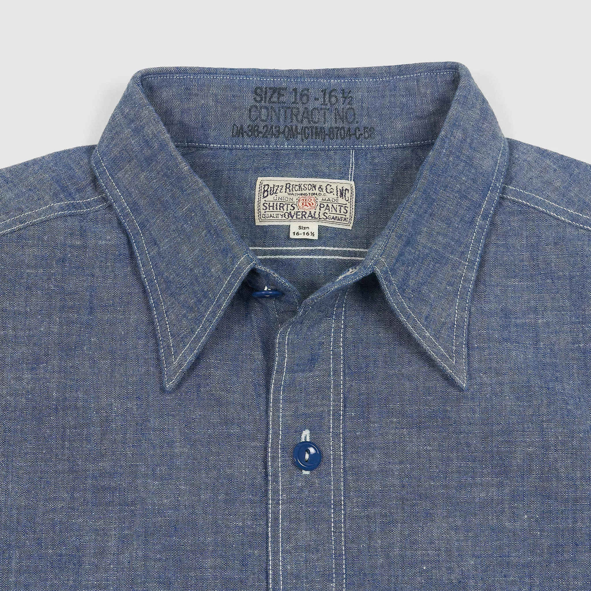 Buzz Rickson's Short Sleeve US Navy Type Chambray Work Shirt