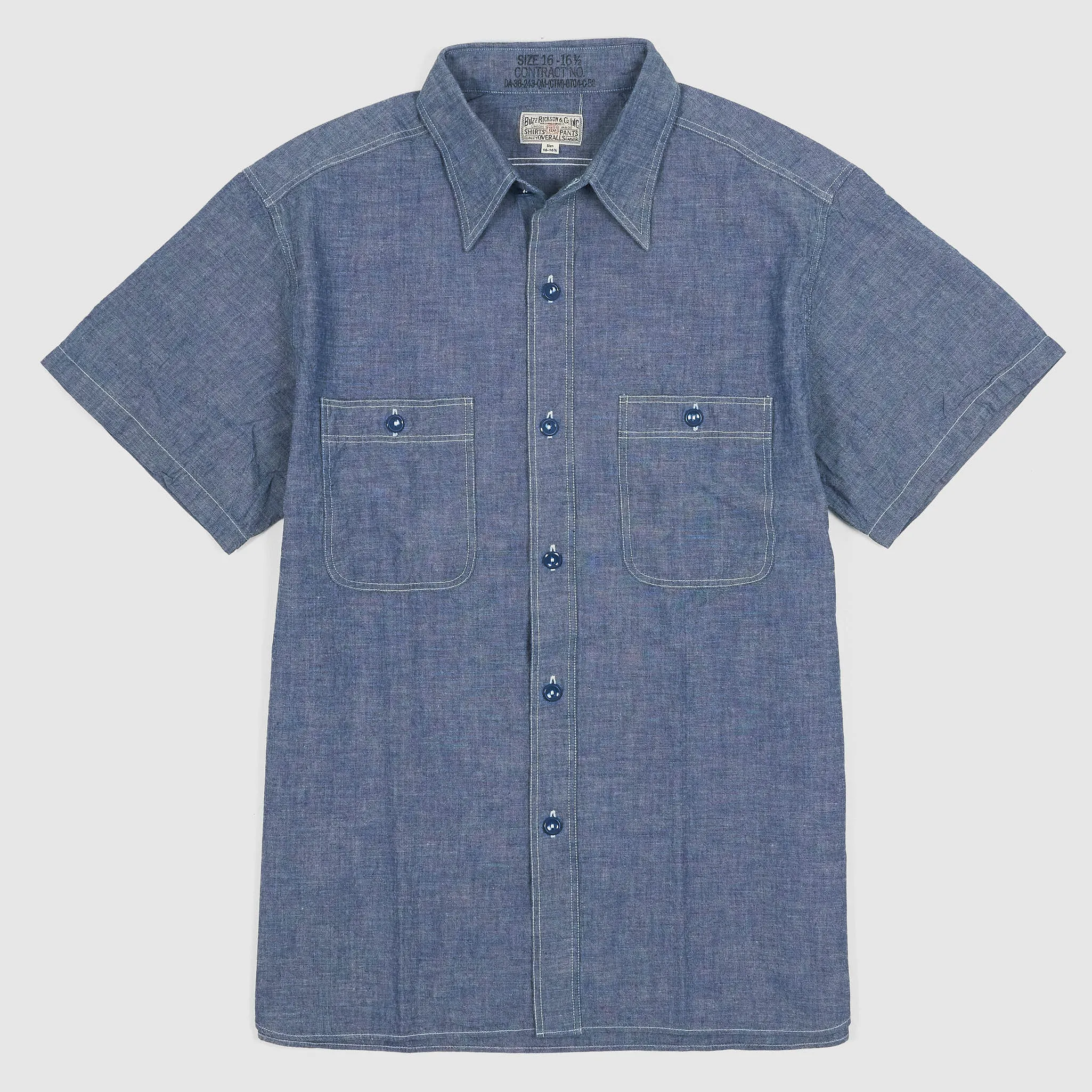 Buzz Rickson's Short Sleeve US Navy Type Chambray Work Shirt