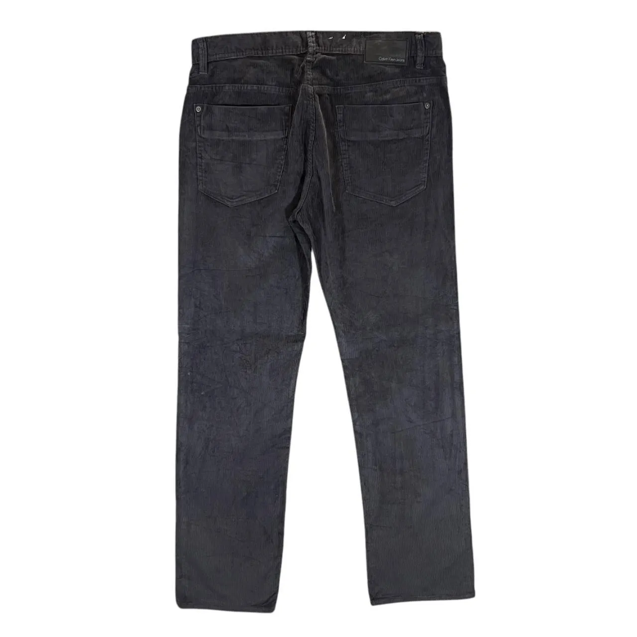 CALVIN KLEIN CK JEANS Charcoal Black Corduroy Cord Straight Leg Trousers