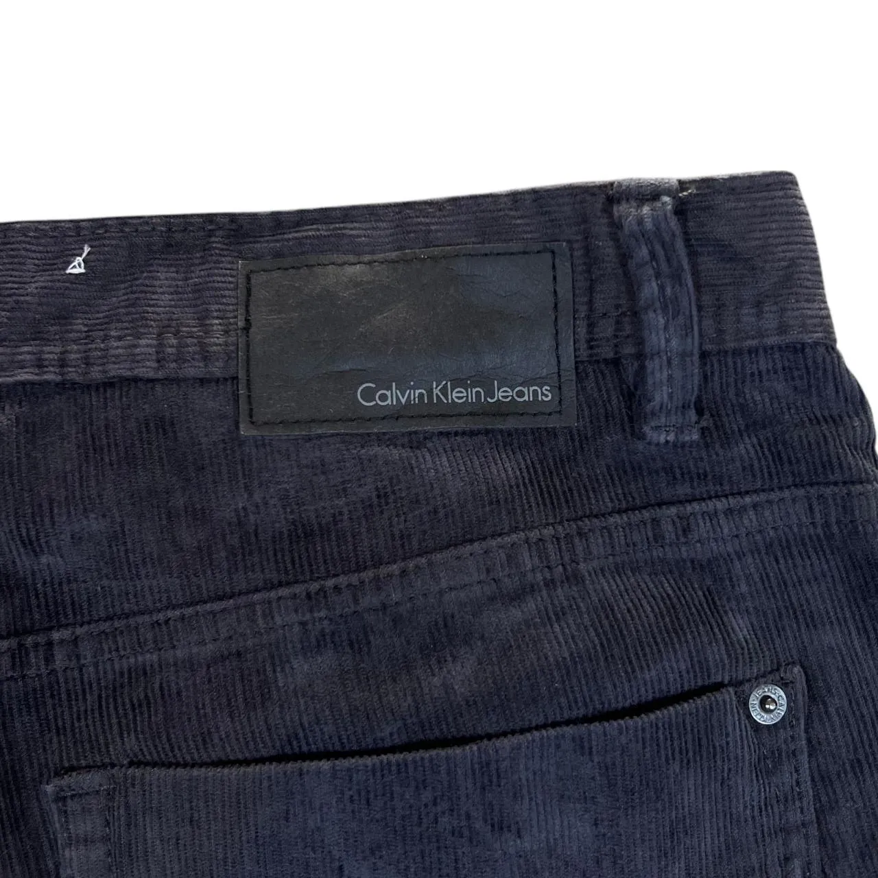 CALVIN KLEIN CK JEANS Charcoal Black Corduroy Cord Straight Leg Trousers