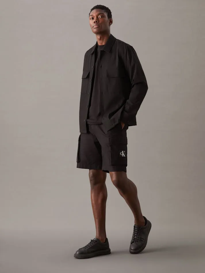 CALVIN KLEIN J30J326823 Cotton Twill Cargo Shorts - Black