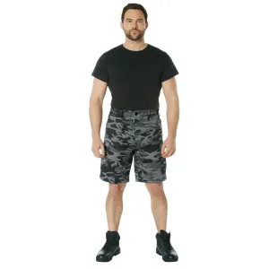 Camo BDU Shorts-Black Camo- Poly/Cotton