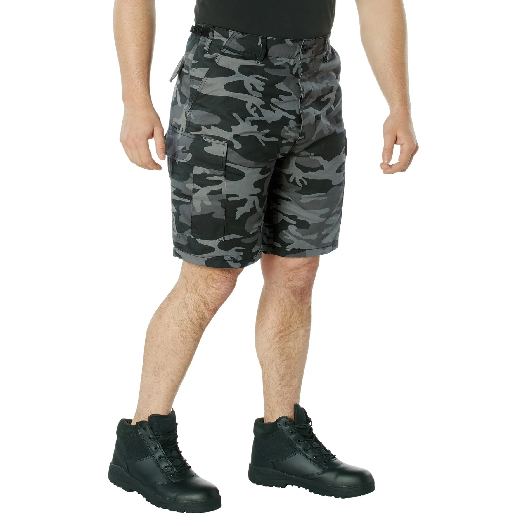 Camo BDU Shorts-Black Camo- Poly/Cotton