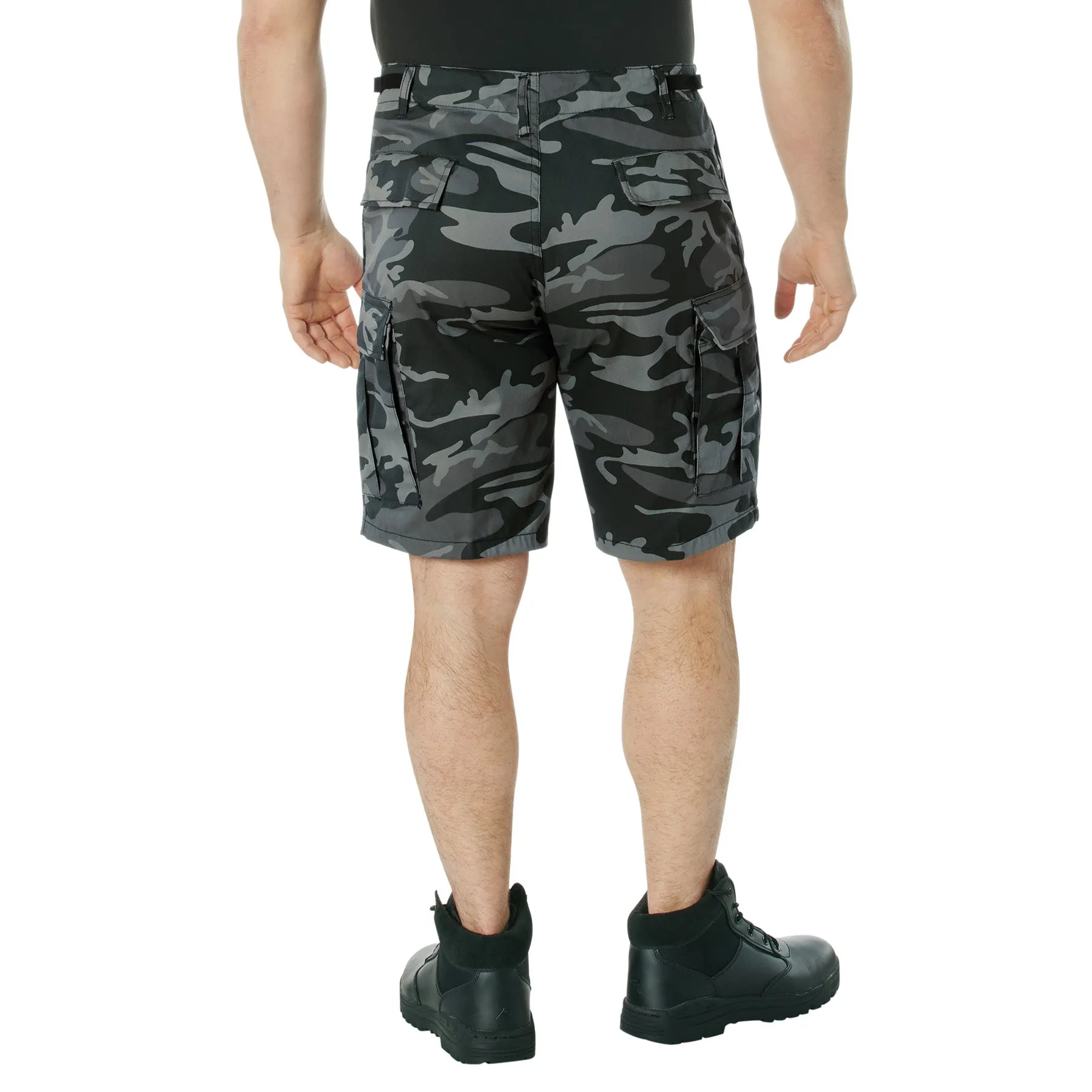 Camo BDU Shorts-Black Camo- Poly/Cotton