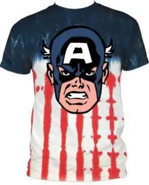 Captain America Vintage Tie-Dye T-Shirt