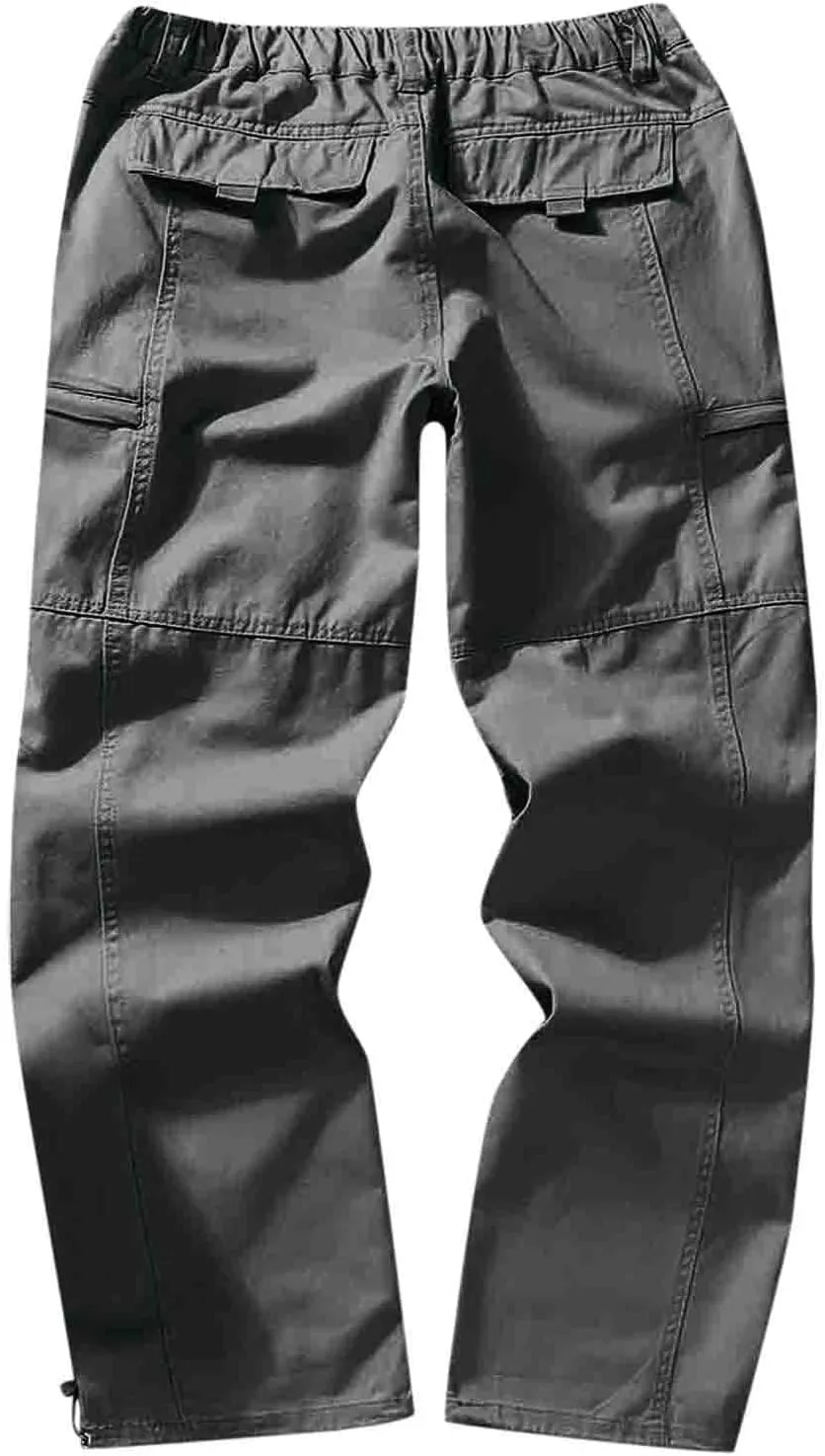 Cargo Pants for Men Relaxed Fit Leg Cargo Pants with Pockets Mens Sweatpants Big and Tall Fleece Lined Cargo Trousers