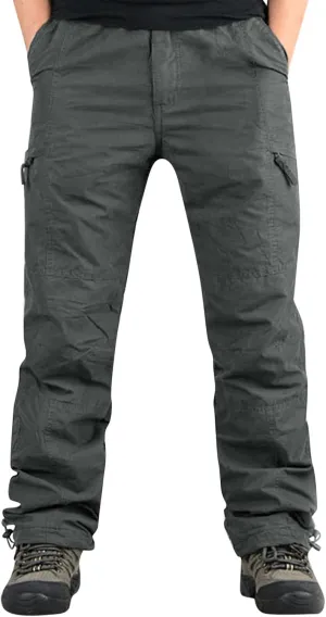 Cargo Pants for Men Relaxed Fit Leg Cargo Pants with Pockets Mens Sweatpants Big and Tall Fleece Lined Cargo Trousers