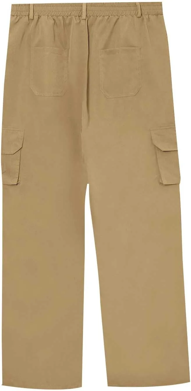 Cargo Pants for Men Relaxed Fit Stretch Construction Work Pants Elastic Waist Ripstop Outdoor Hiking Pants 6 Pockets