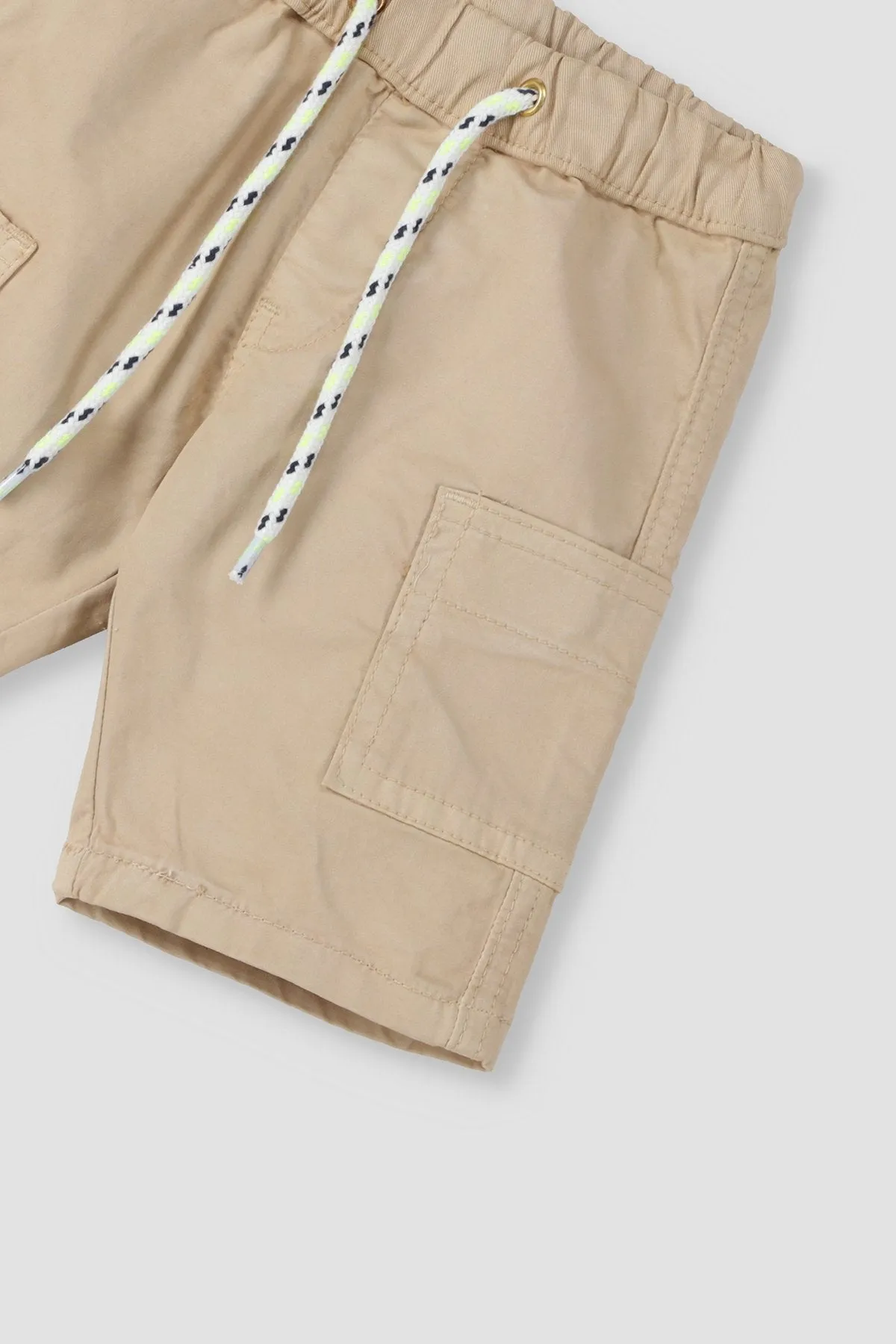 Cargo Poplin Short For Baby Boy - Camel