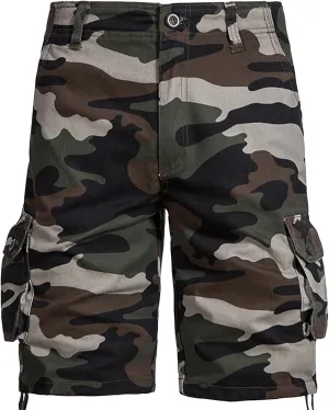 Cargo Shorts for Men Cotton Shorts Camo Shorts with Multi Pockets Work Shorts Hiking Shorts Baggy Outdoor Bottom