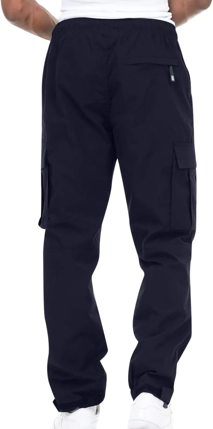 Cargo Sweatpants for Men Casual Fitness Drawstring Cargo Pants Workout Joggers Trousers Outdoor with Mutil Pockets