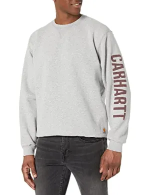 Carhartt 105444 Men's Loose Fit Midweight Crewneck Logo Sleeve Graphic Sweatshirt