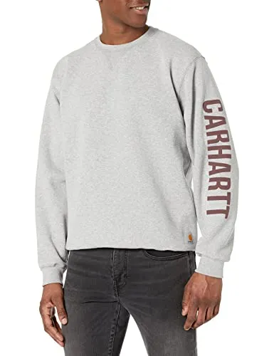 Carhartt 105444 Men's Loose Fit Midweight Crewneck Logo Sleeve Graphic Sweatshirt