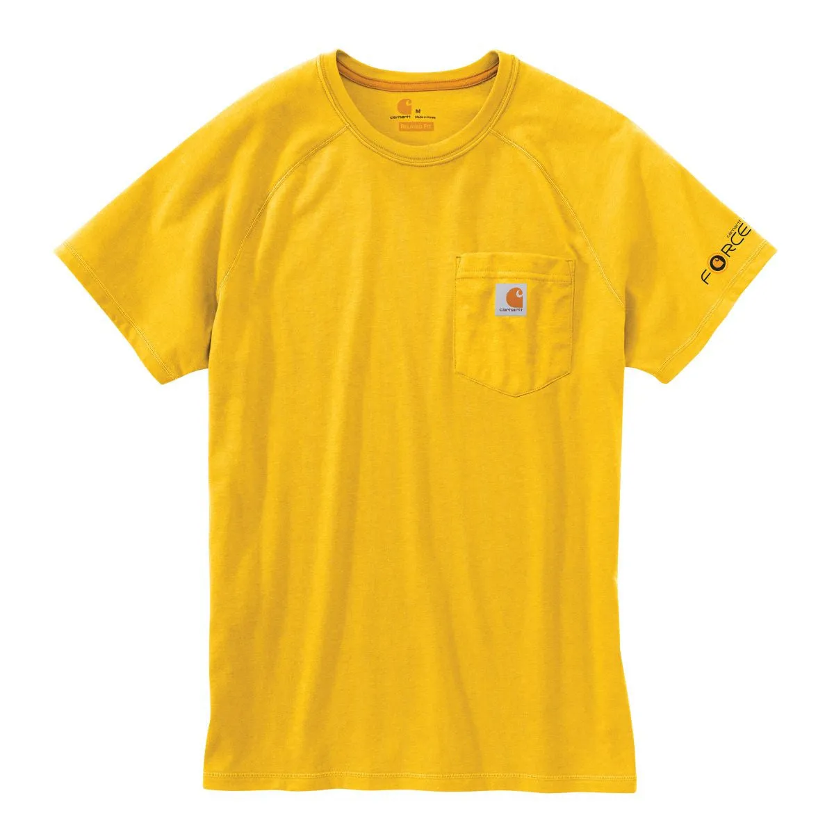 Carhartt Men's Mustard Yellow Force Cotton S/S T-Shirt