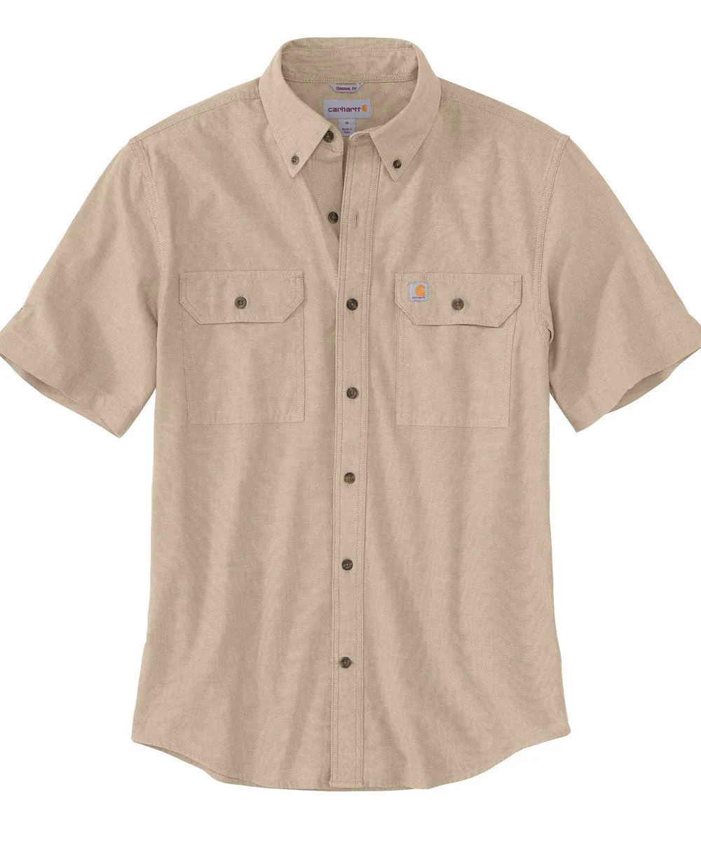 Carhartt Men's Short Sleeve Chambray Shirt - Dark Tan Chambray