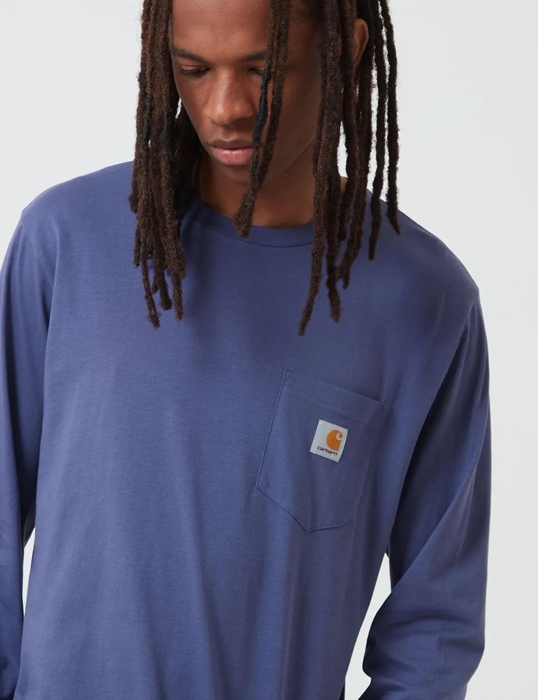 Carhartt-WIP Pocket Long Sleeve T-Shirt - Cold Viola
