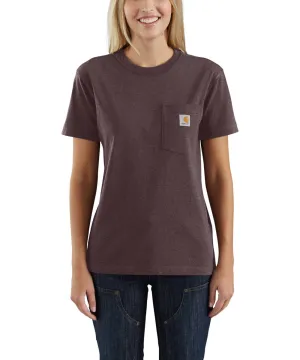 Carhartt Women's K87 Short Sleeve Pocket Tee - Blackberry Heather