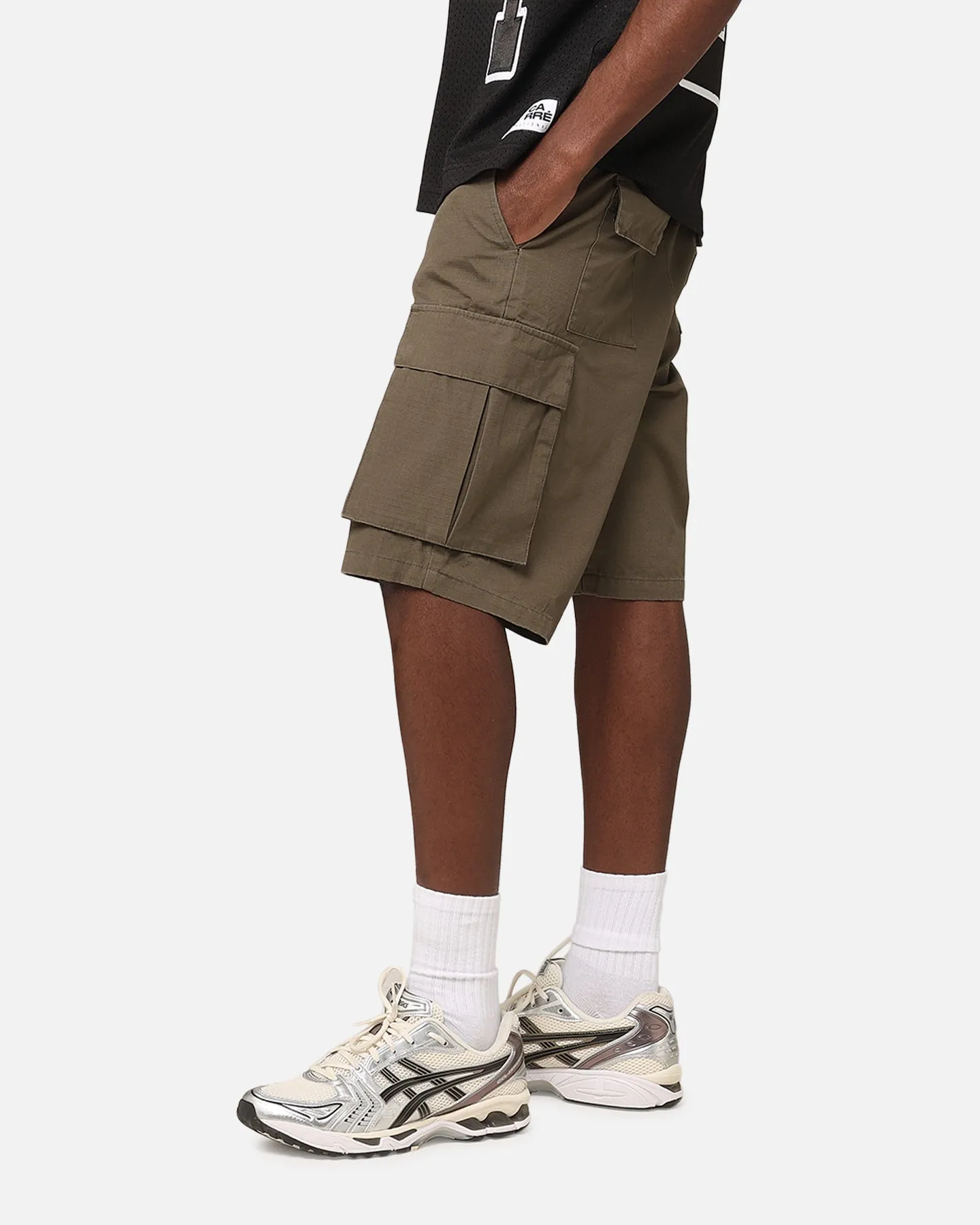 Carre Tactical Baggy Cargo Shorts Khaki