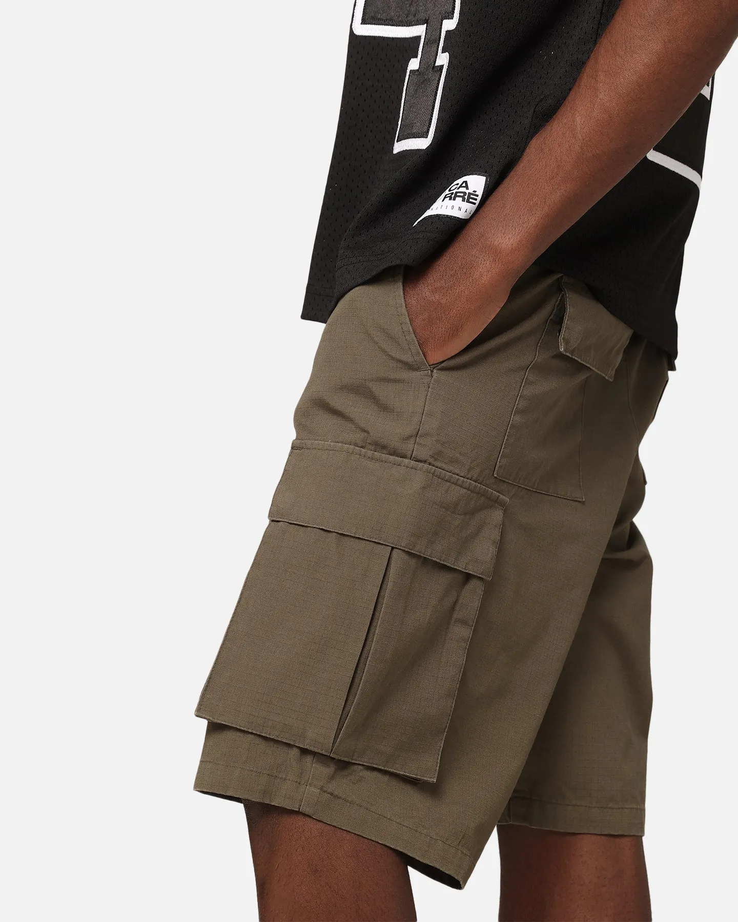Carre Tactical Baggy Cargo Shorts Khaki