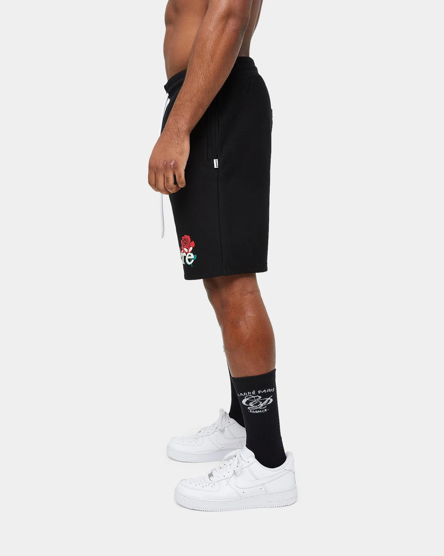 Carre Volle Rose Sweat Shorts Washed Black