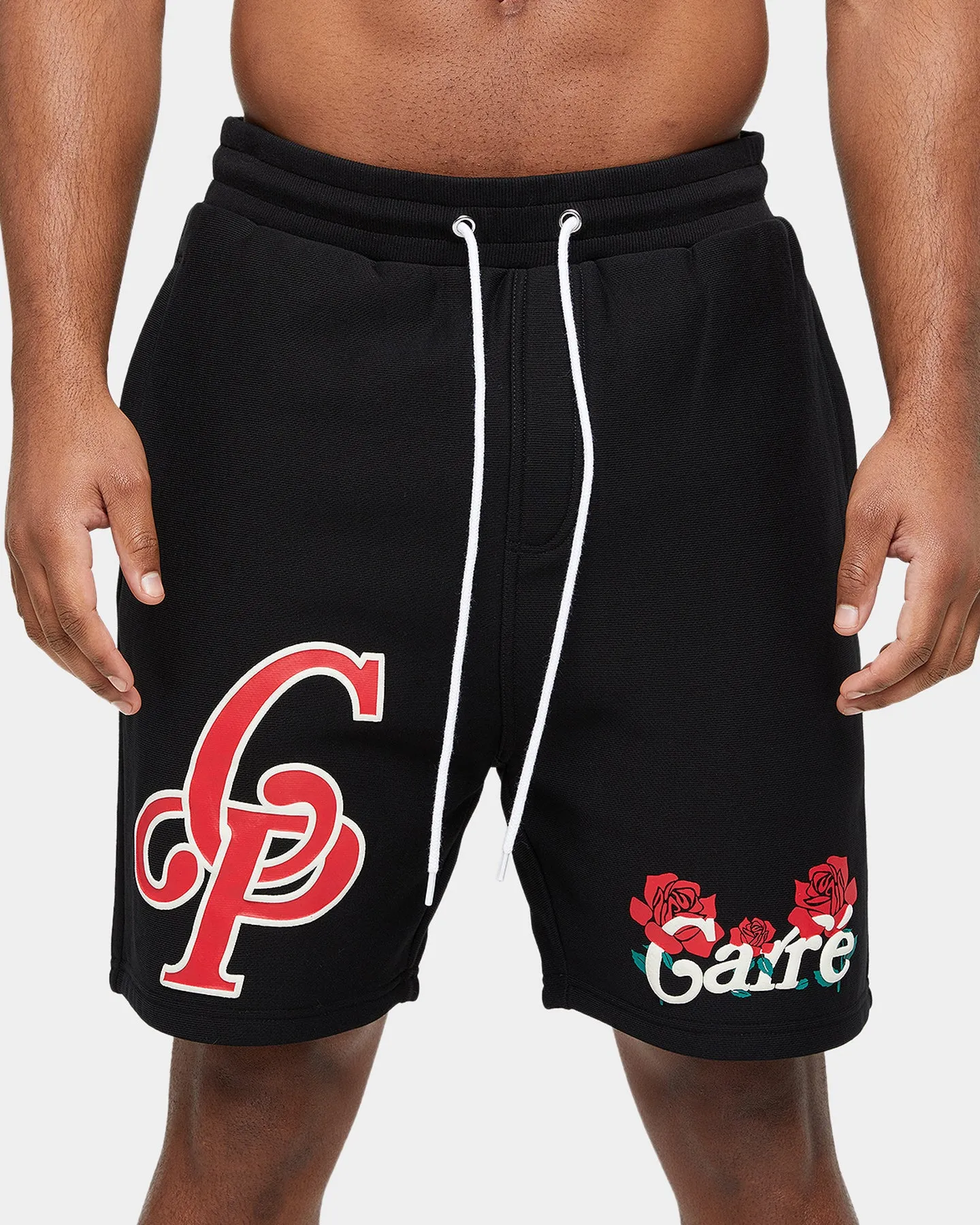 Carre Volle Rose Sweat Shorts Washed Black