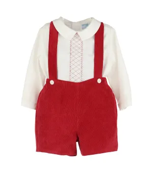 Casero & Associates Winterberry Cord Boy Set, Red