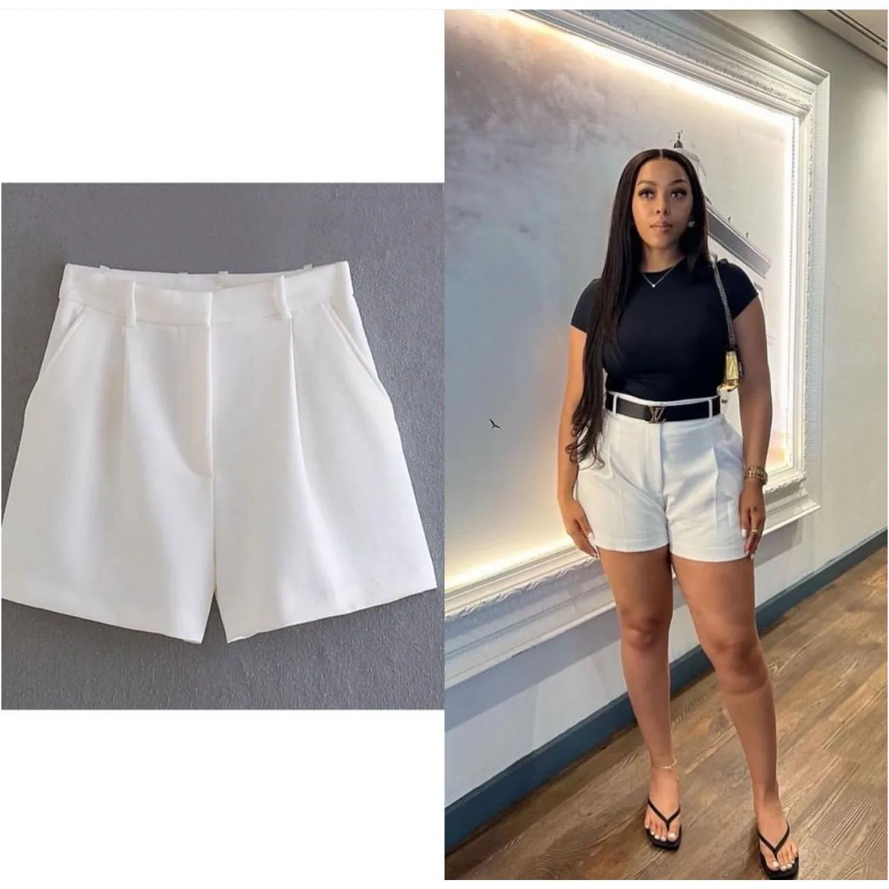 Casual Cargo Shorts High Waist Pants.