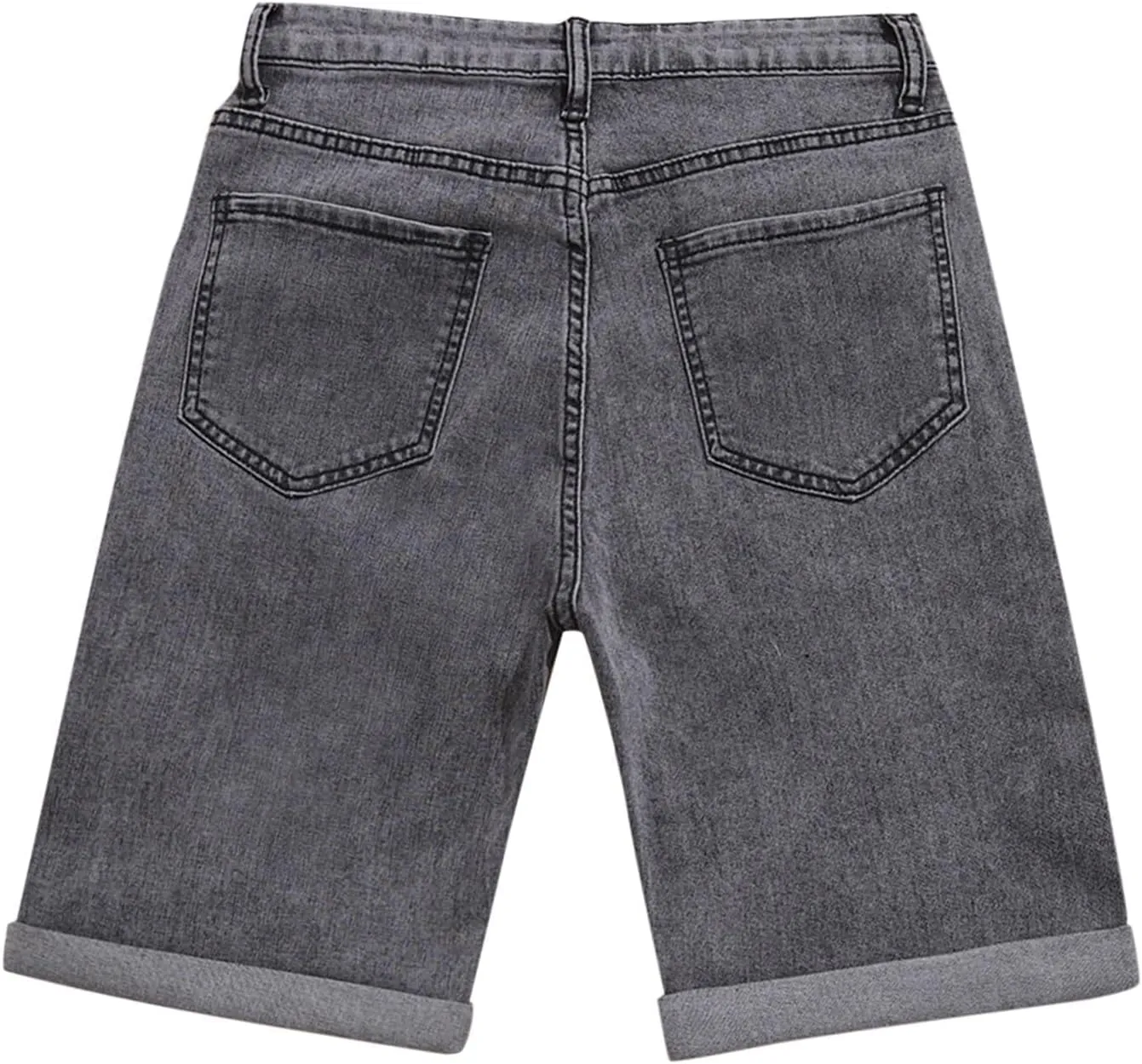 Casual Jean Shorts for Women Distressed Ripped Denim Jean Shorts High Waisted Stretchy Rolled Hem Denim Shorts Biker Shorts