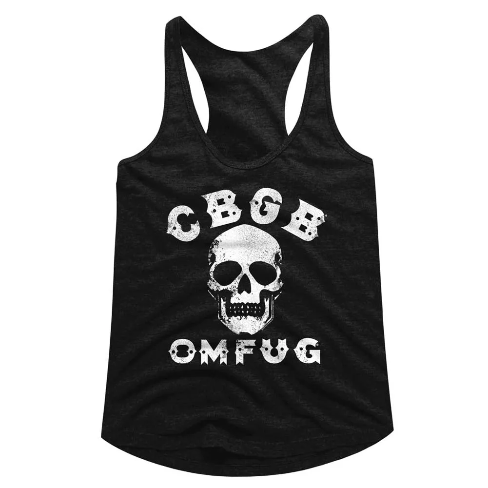 CBGB Skull Women's Racerback