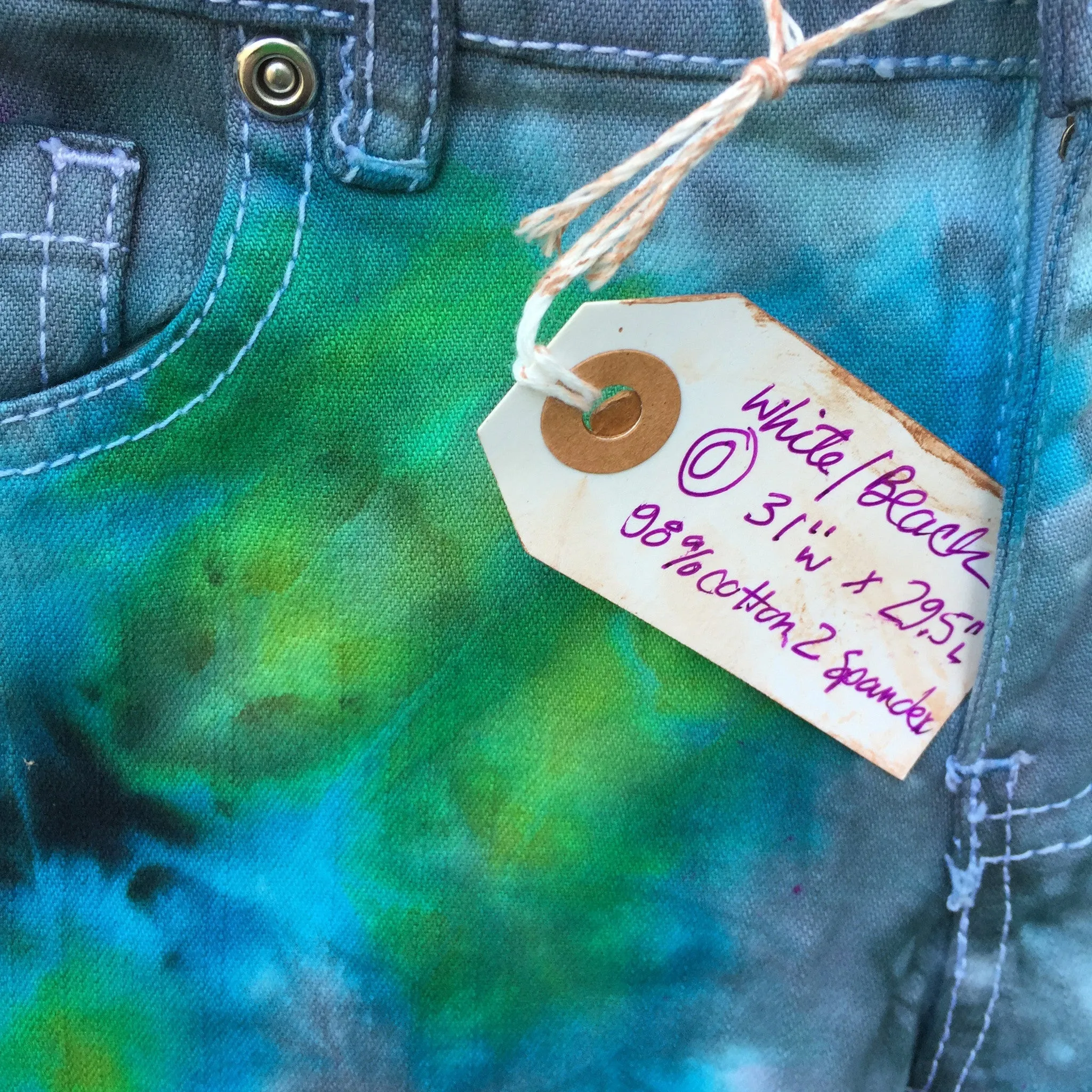 Celebration Shibori Dyed Jeans by Sage Luxury