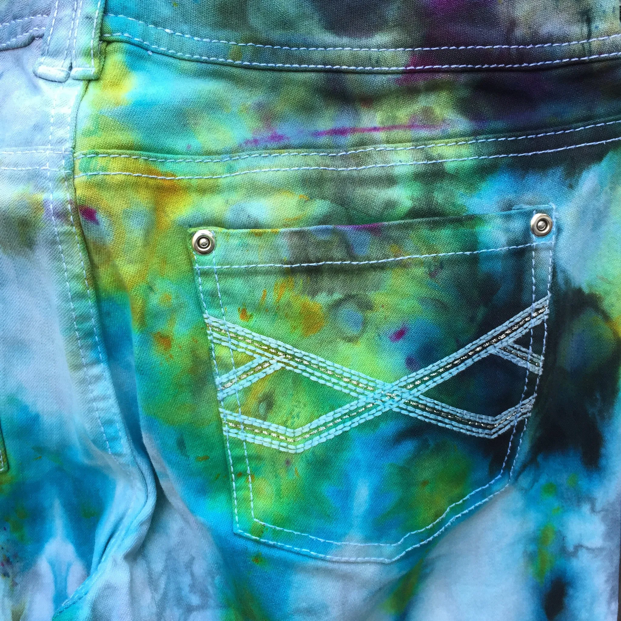 Celebration Shibori Dyed Jeans by Sage Luxury
