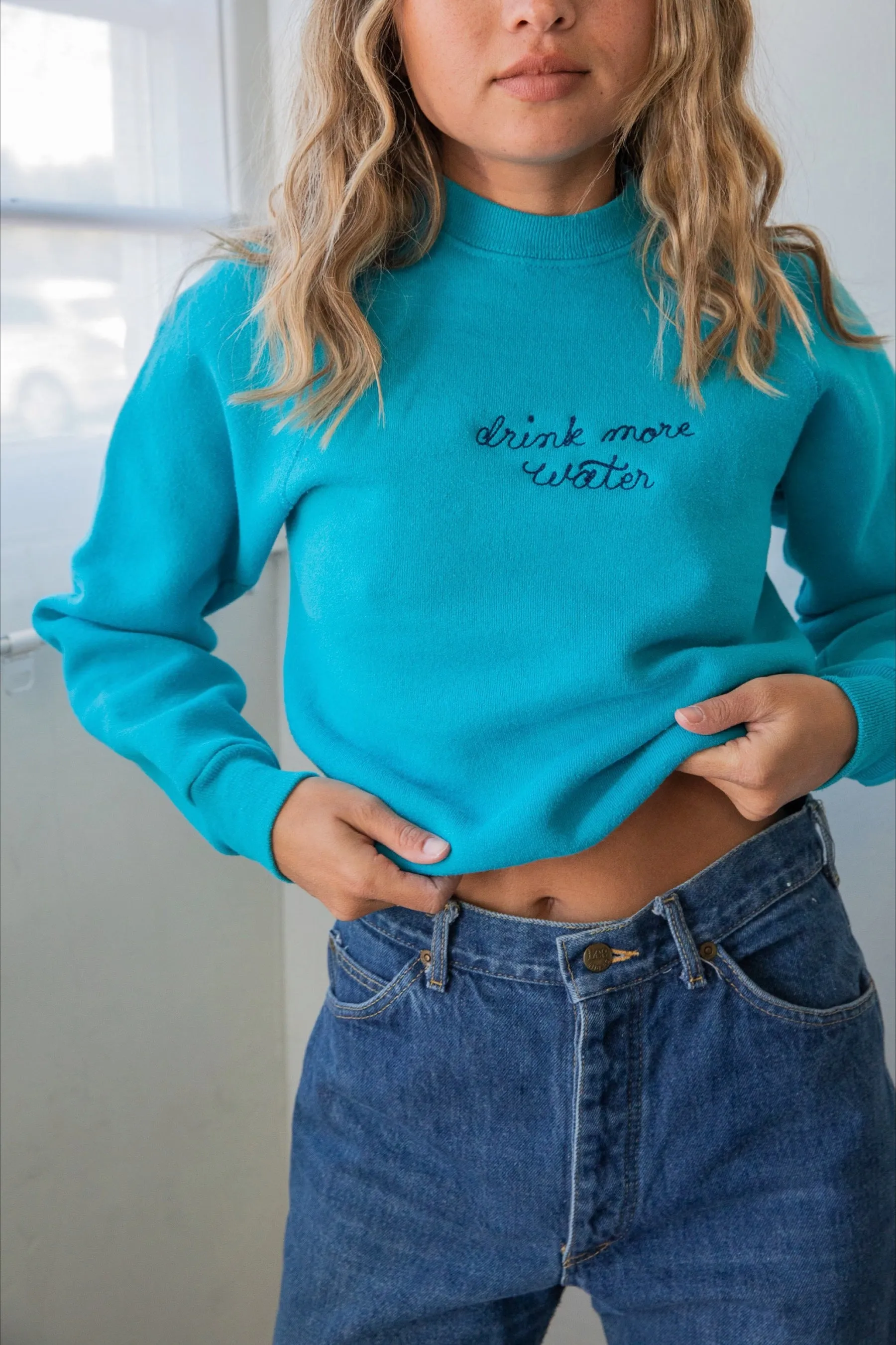 Ceremony Chainstitch X Prism Aqua Drink More Water Sweatshirt