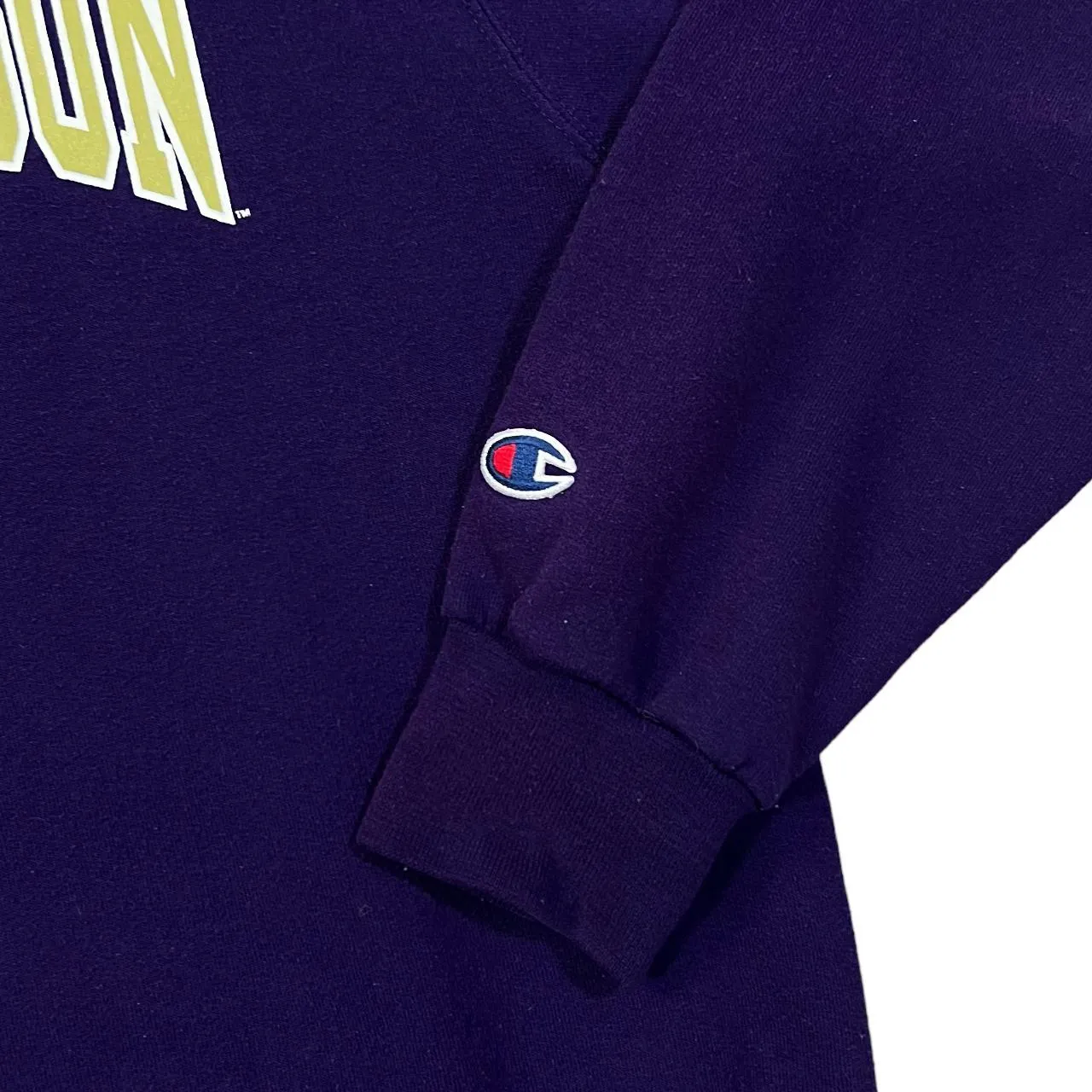 Champion JAMES MADISON College Logo Spellout Graphic Crewneck Sweatshirt