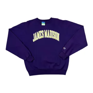 Champion JAMES MADISON College Logo Spellout Graphic Crewneck Sweatshirt