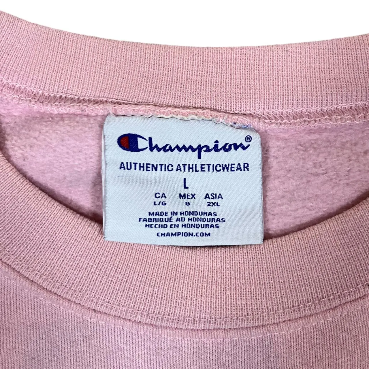 Champion UNCW College Spellout Graphic Pink Crewneck Sweatshirt