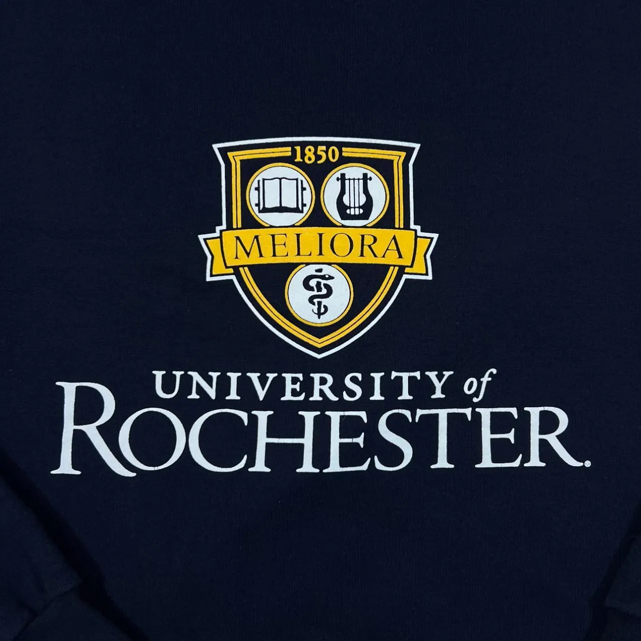 Champion UNIVERSITY OF ROCHESTER College Logo Spellout Graphic Crewneck Sweatshirt
