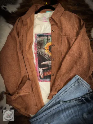 Chantelle Corduroy Button UP - Camel