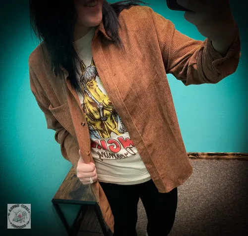 Chantelle Corduroy Button UP - Camel