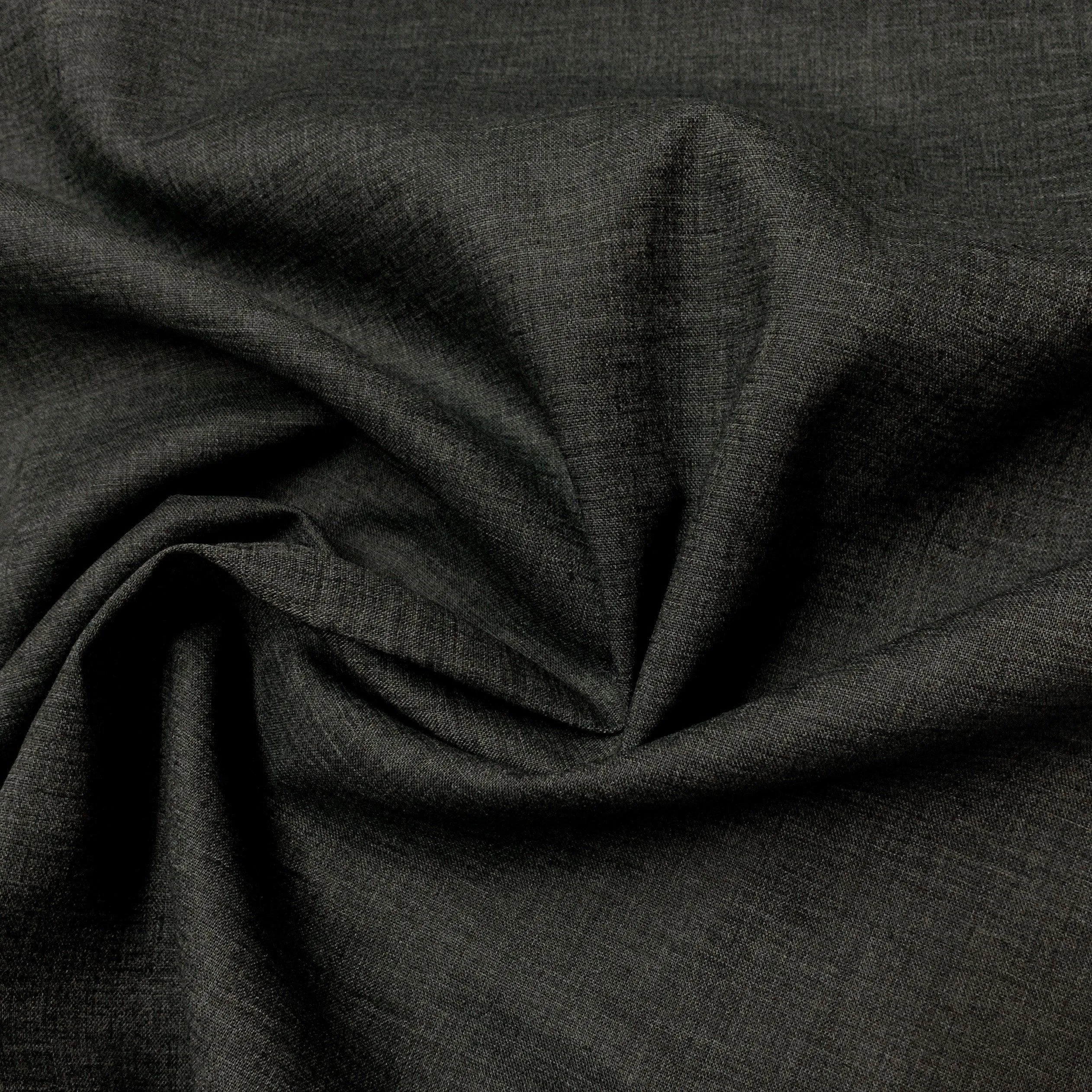 Charcoal Heather Hemp Blend Chambray Fabric