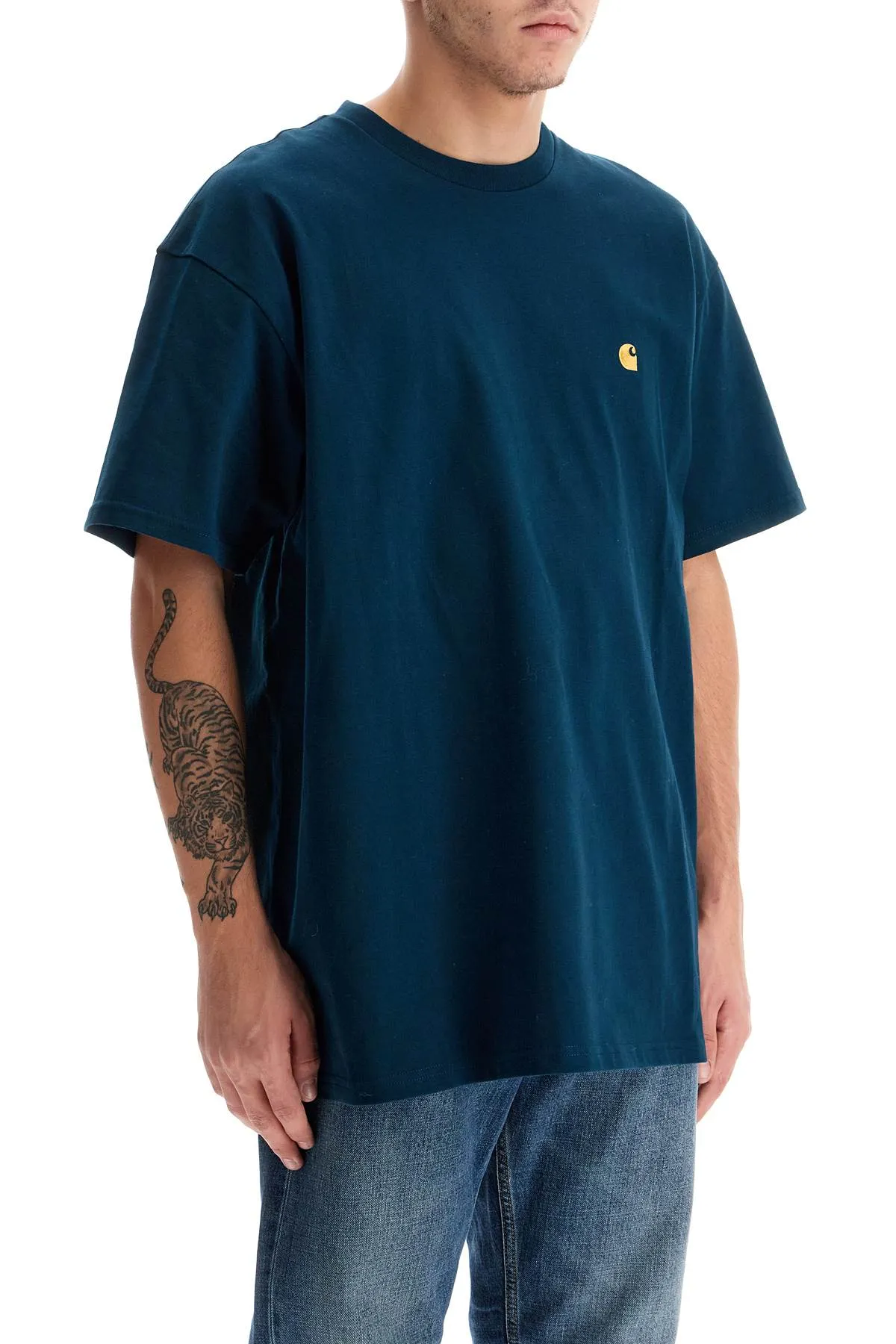 chase oversized t-shirt I026391 DUCK BLUE / GOLD