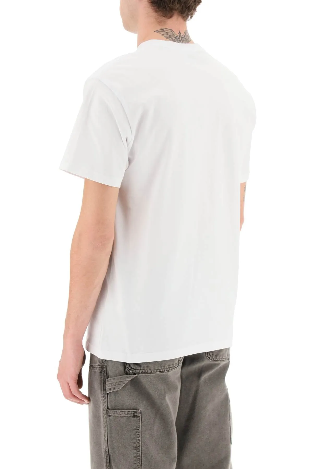 chase oversized t-shirt I026391 WHITE / GOLD