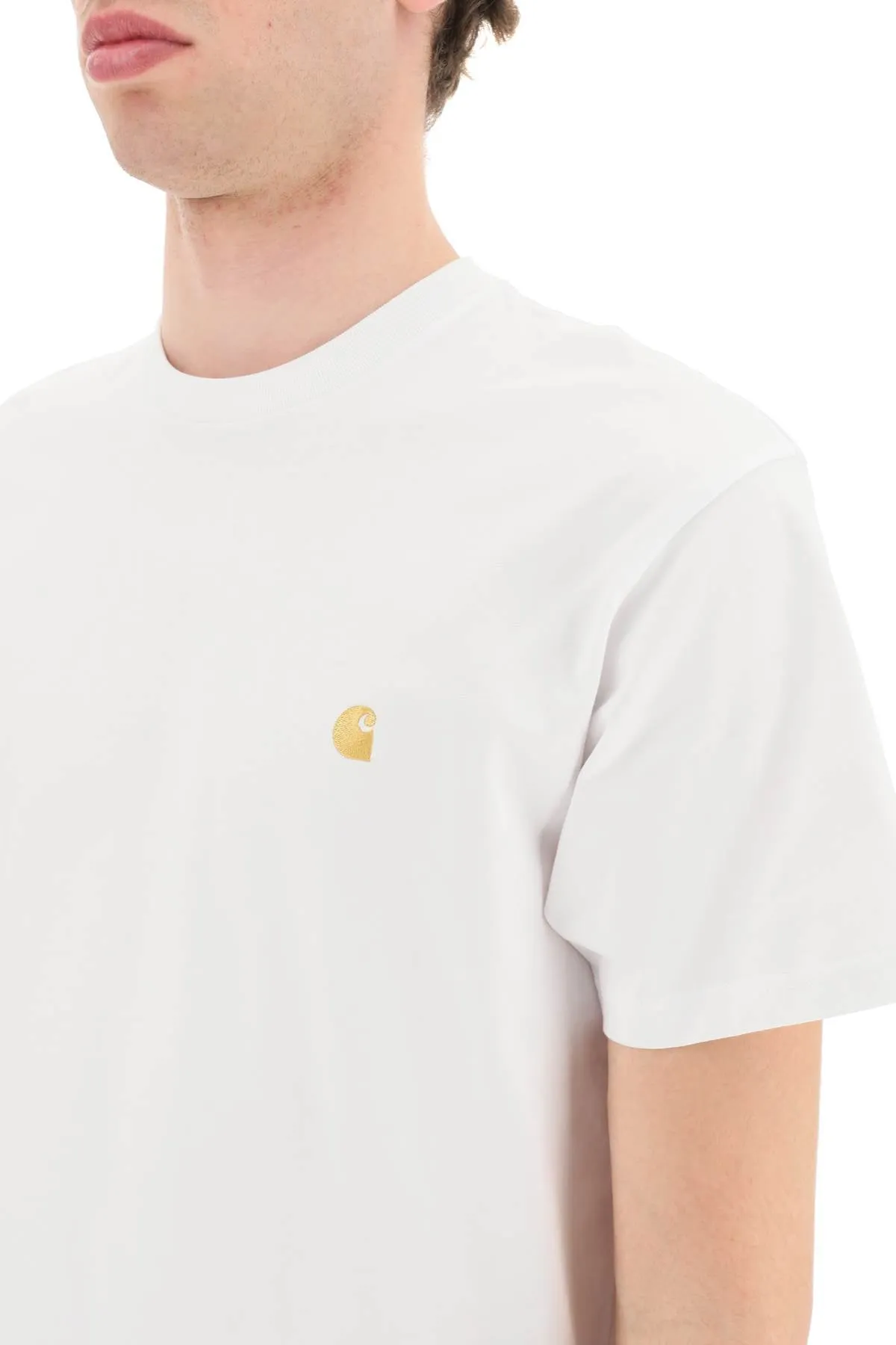 chase oversized t-shirt I026391 WHITE / GOLD