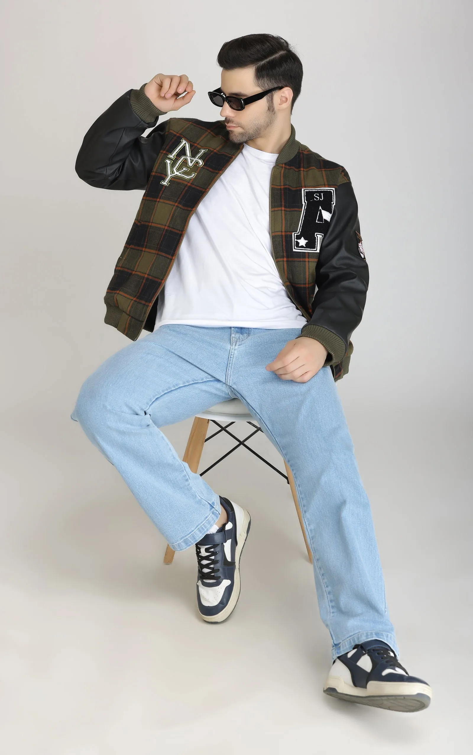 Checked varsity Jacket