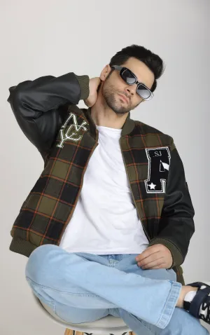 Checked varsity Jacket