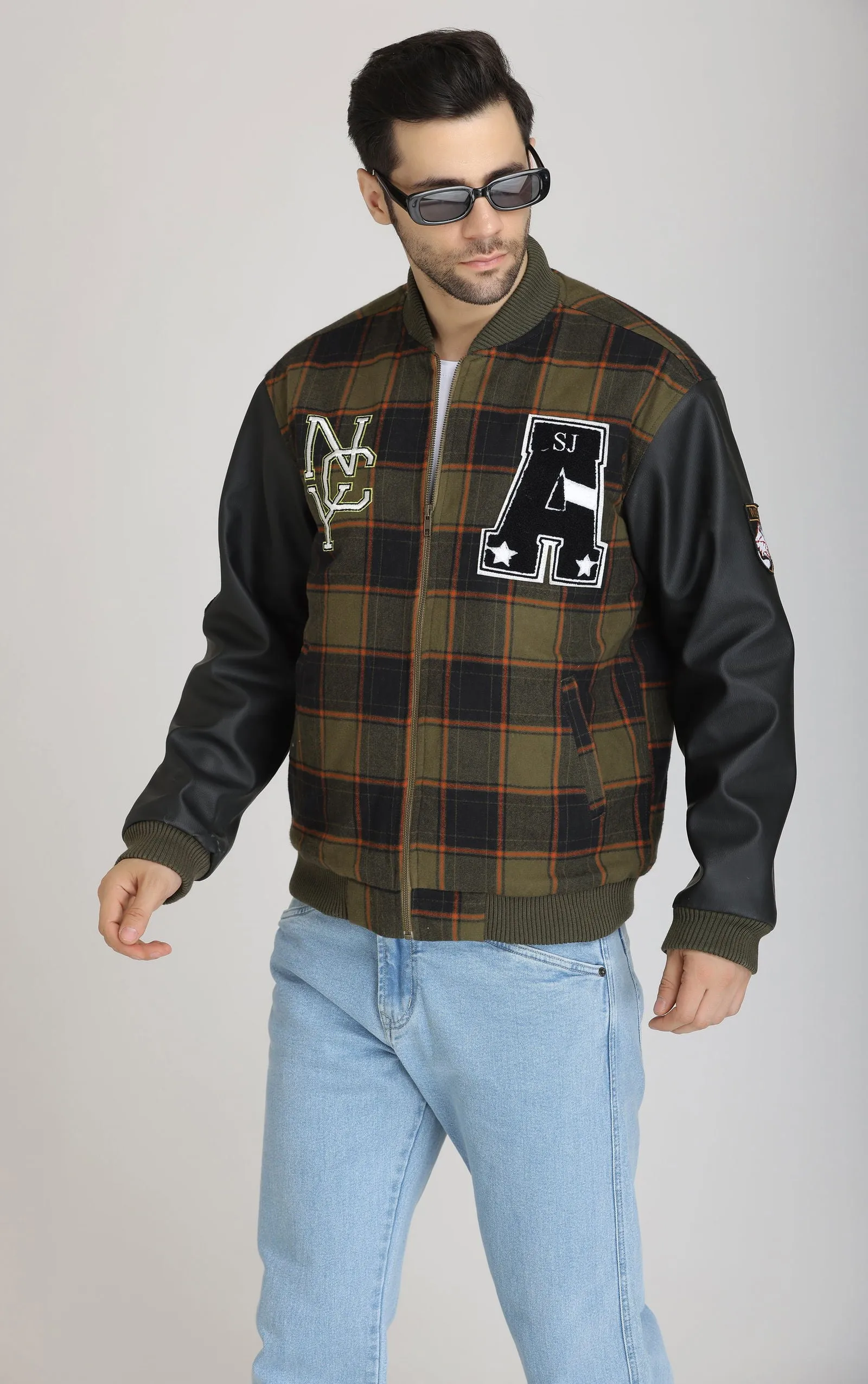 Checked varsity Jacket