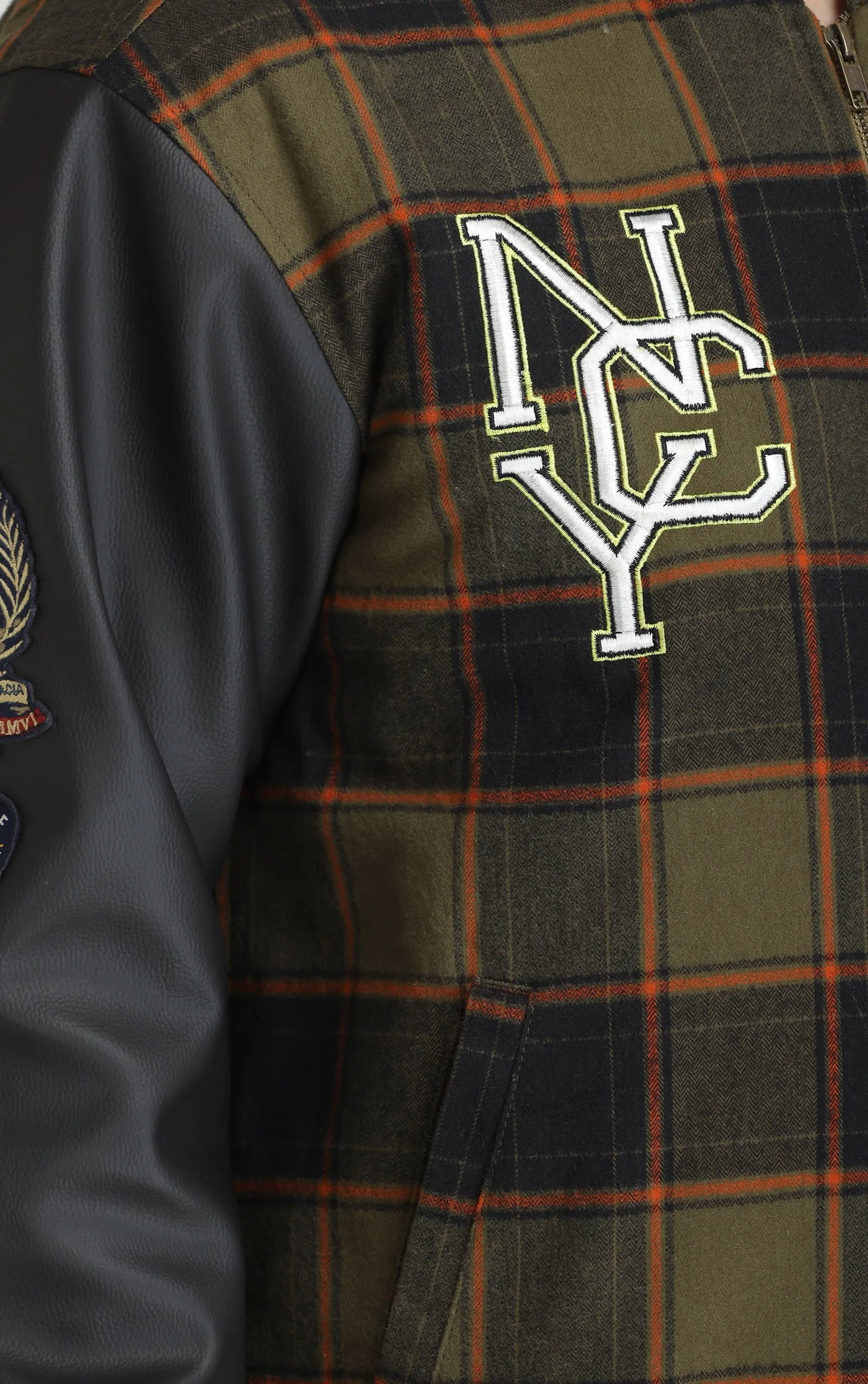 Checked varsity Jacket